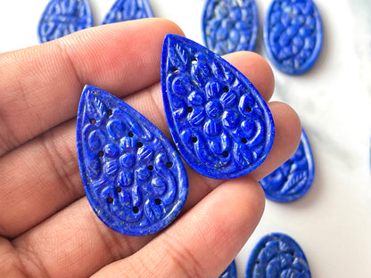Natural Lapis Lazuli Carved Pair