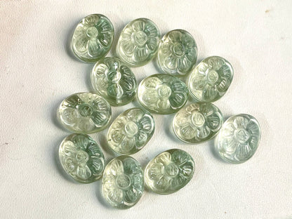 Natural Green Amethyst flower carved Mix shape Cabs