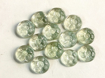 Natural Green Amethyst flower carved Mix shape Cabs