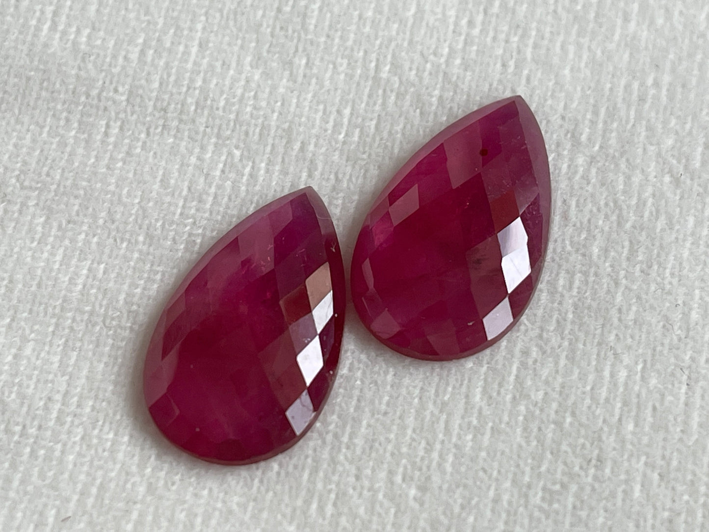 Ruby Pear Shape Faceted Pair