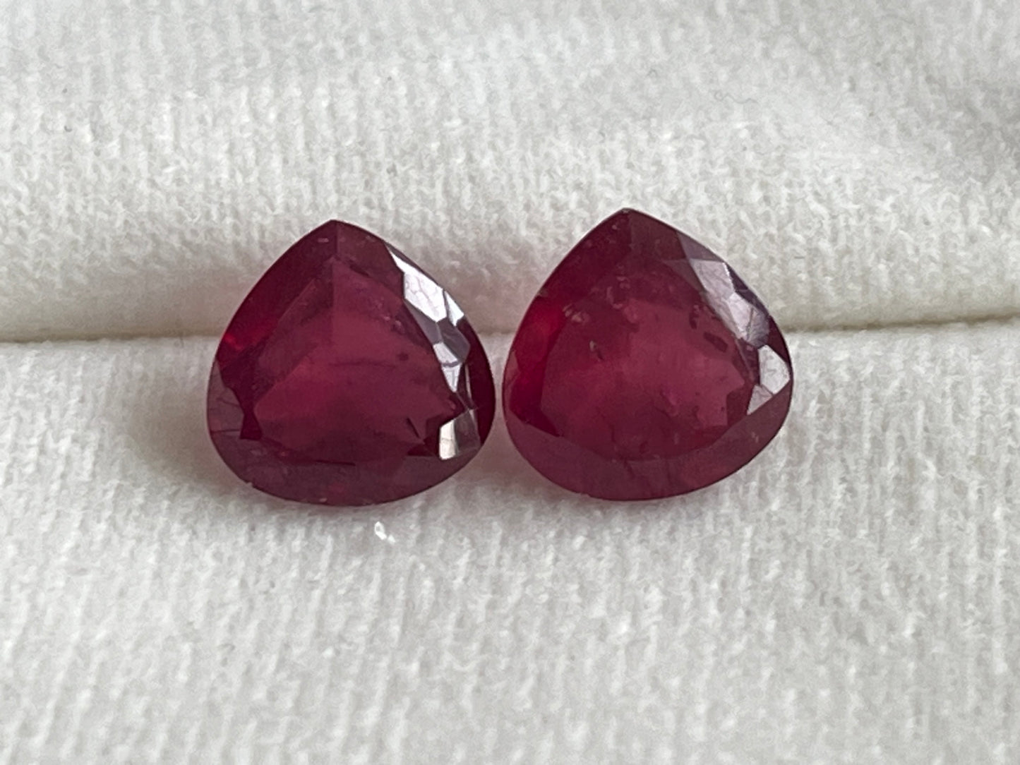 Ruby Heart Shape Cut Stone Pair