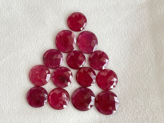 Ruby Round Shape Faceted Loose gemstones - 14 Pieces