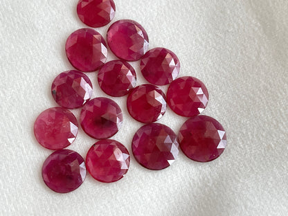 Ruby Round Shape Faceted Loose gemstones - 14 Pieces
