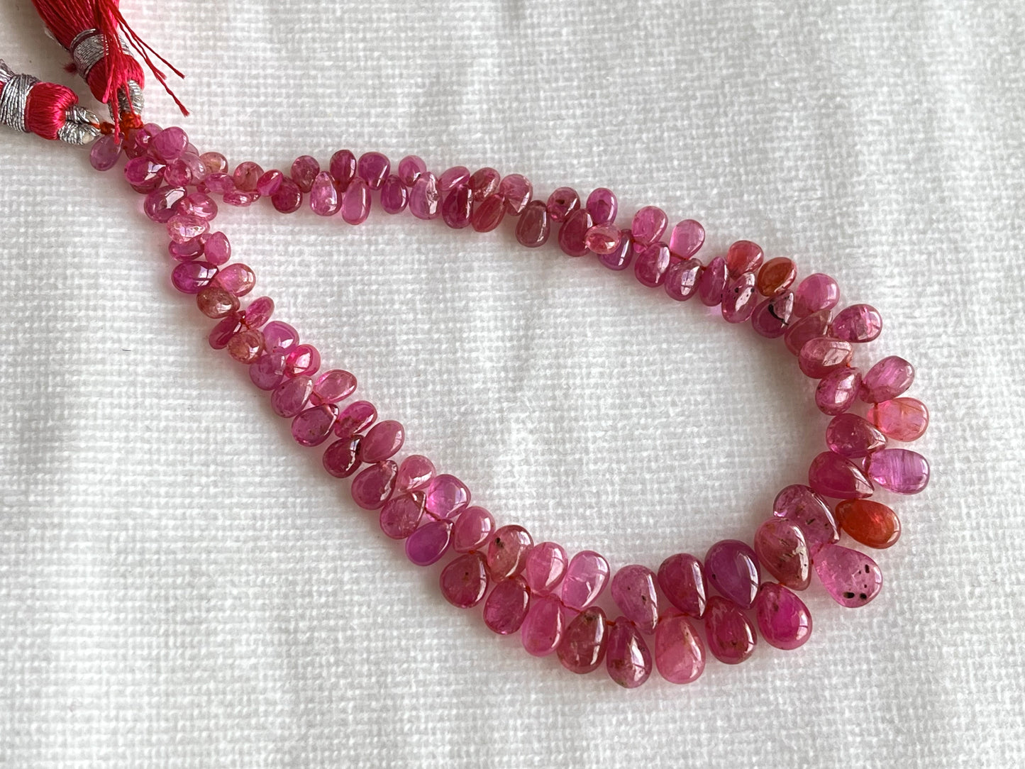 Ruby (Jhonson Mines) smooth pear beads