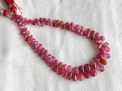 Ruby (Jhonson Mines) smooth pear beads