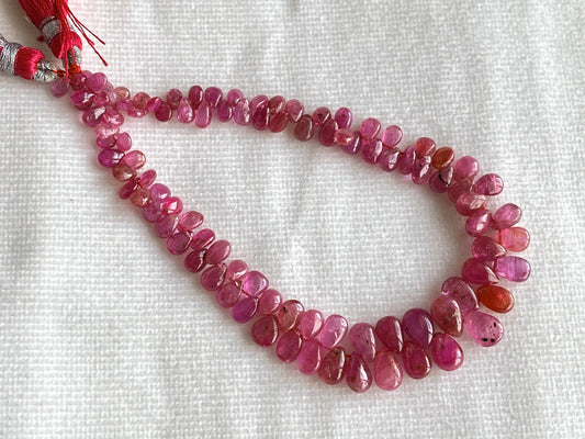 Ruby (Jhonson Mines) smooth pear beads