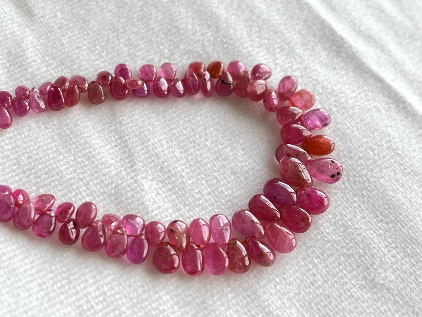Ruby (Jhonson Mines) smooth pear beads