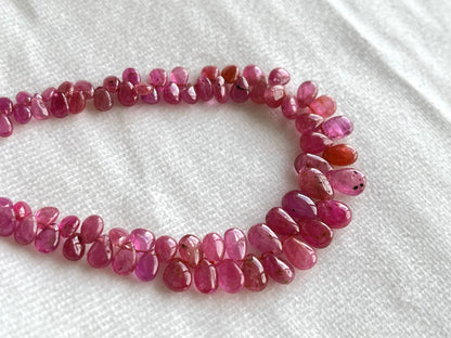 Ruby (Jhonson Mines) smooth pear beads