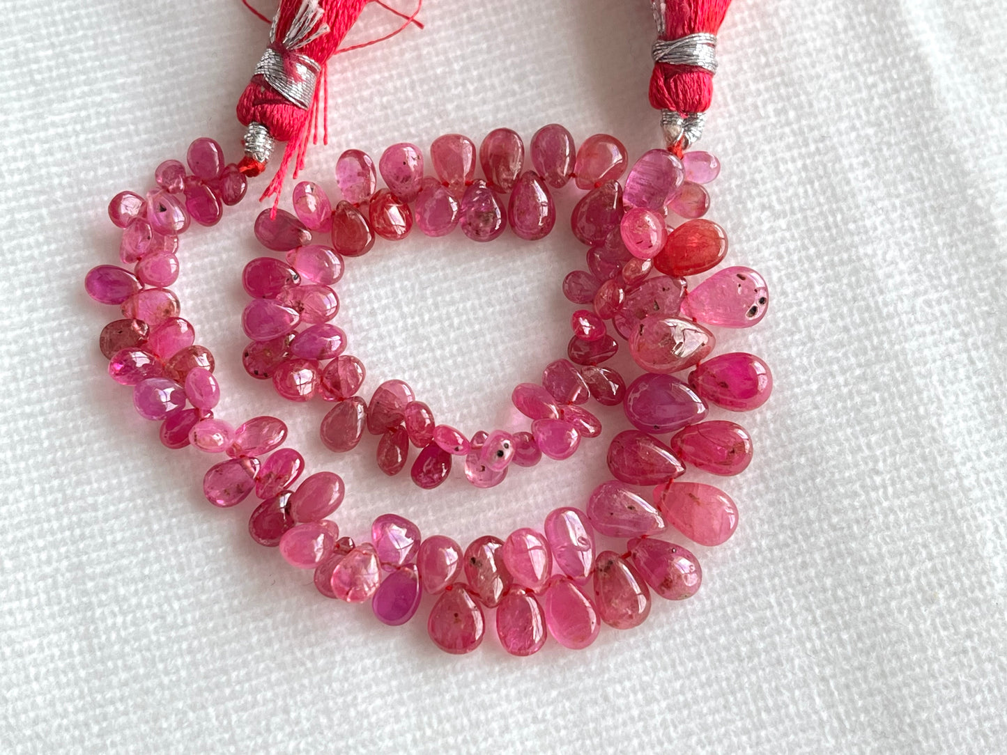 Ruby (Jhonson Mines) smooth pear beads