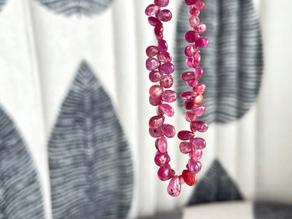 Ruby (Jhonson Mines) smooth pear beads