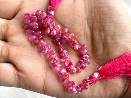 Ruby (Jhonson Mines) smooth pear beads
