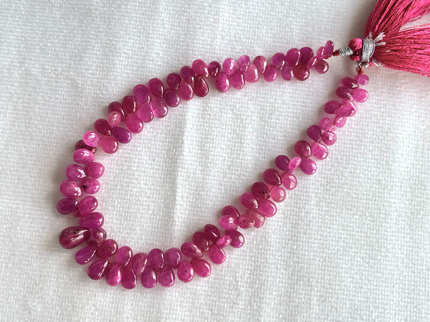 Ruby (Jhonson Mines) smooth pear beads