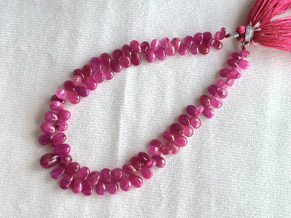 Ruby (Jhonson Mines) smooth pear beads