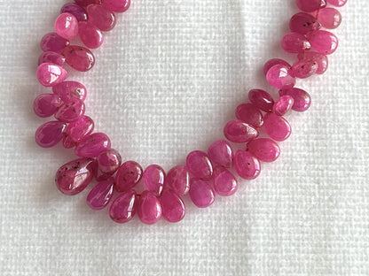 Ruby (Jhonson Mines) smooth pear beads