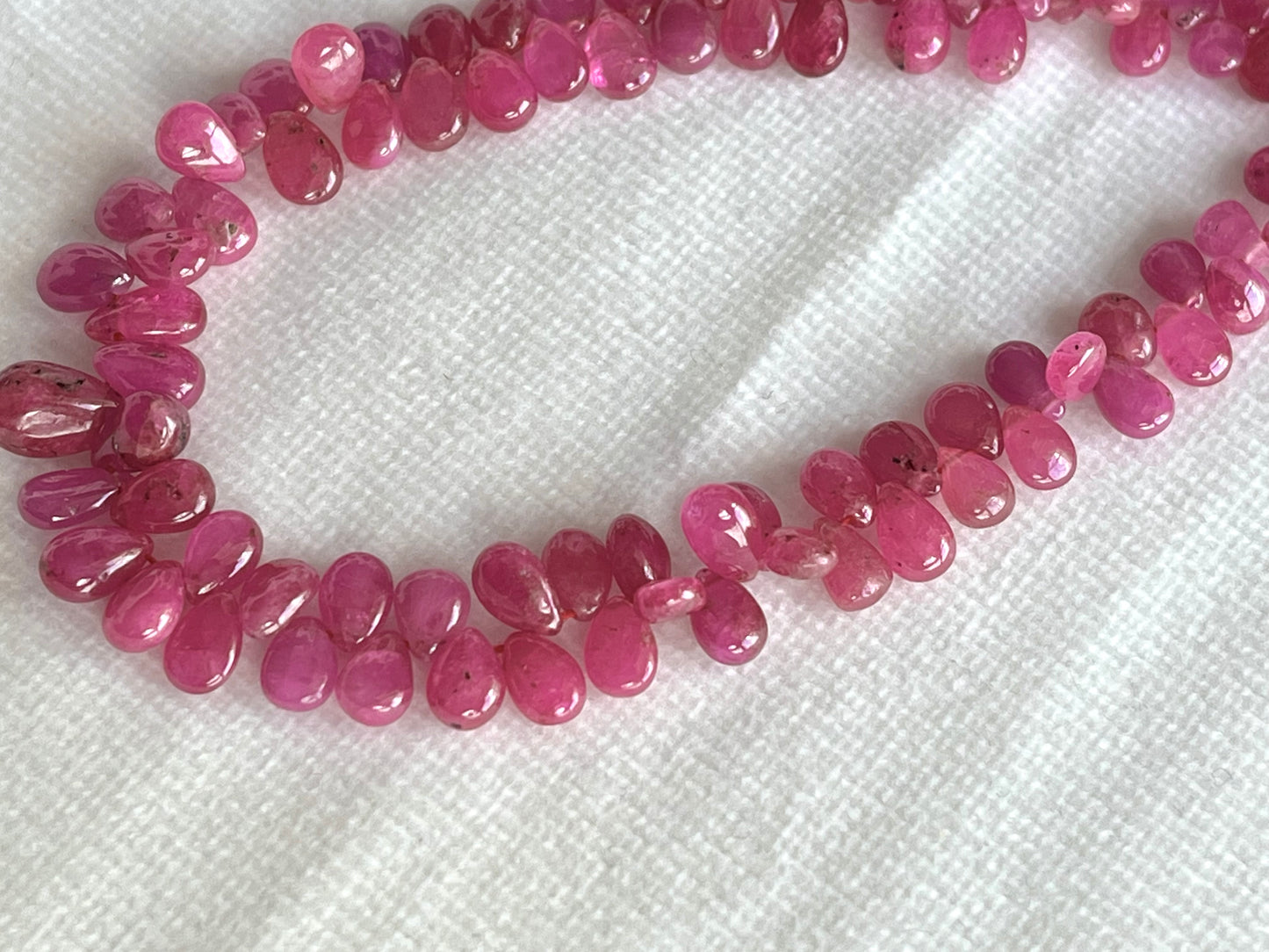 Ruby (Jhonson Mines) smooth pear beads