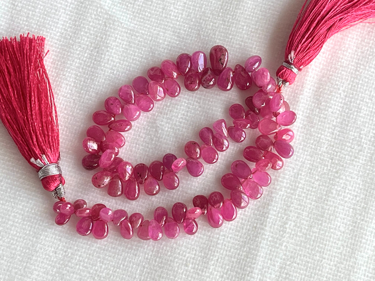 Ruby (Jhonson Mines) smooth pear beads