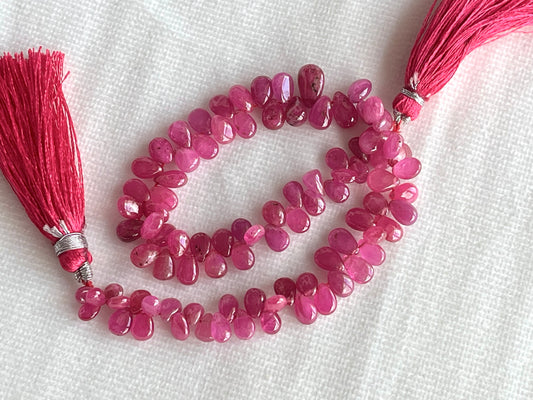 Ruby (Jhonson Mines) smooth pear beads