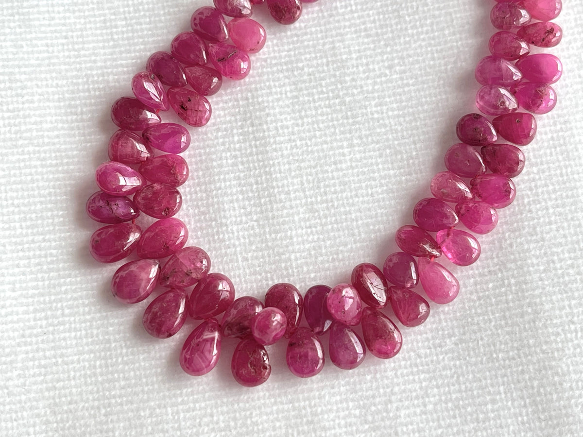 Ruby (Jhonson Mines) smooth pear beads