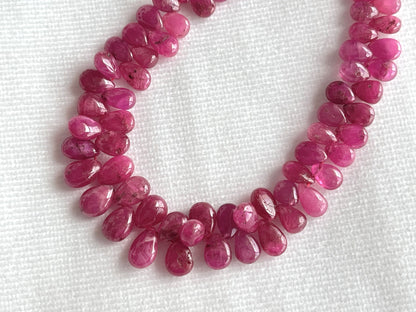 Ruby (Jhonson Mines) smooth pear beads