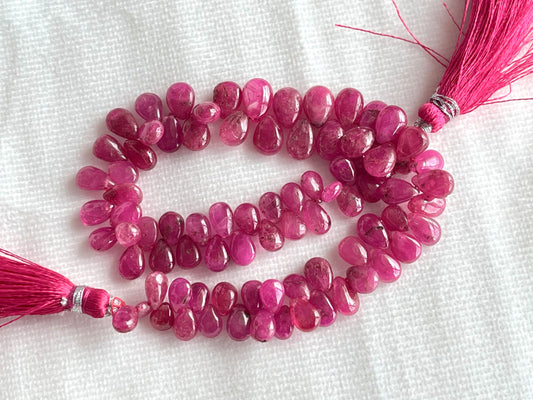 Ruby (Jhonson Mines) smooth pear beads