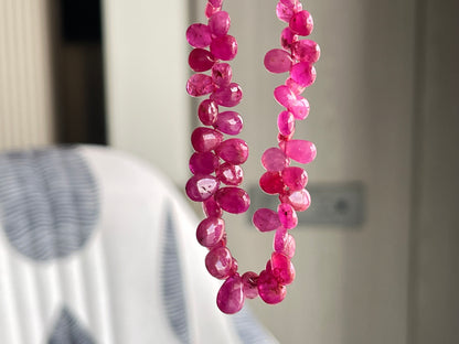 Ruby (Jhonson Mines) smooth pear beads