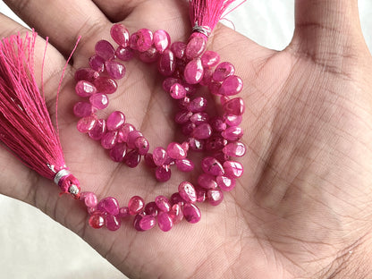 Ruby (Jhonson Mines) smooth pear beads