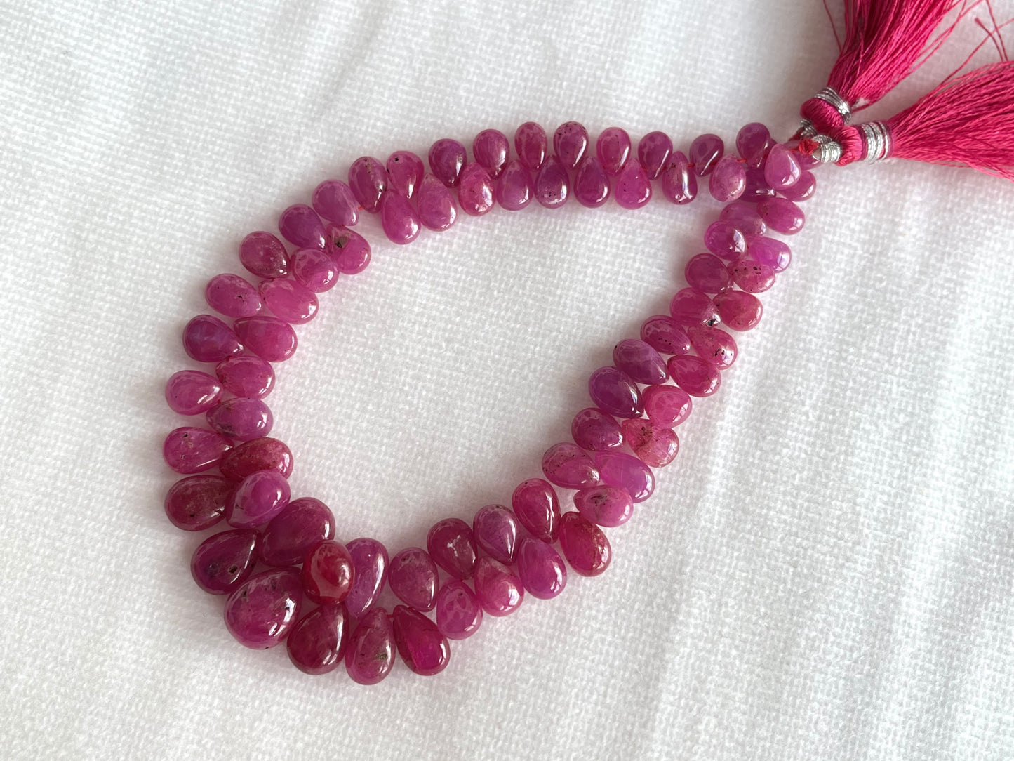 Ruby (Jhonson Mines) smooth pear beads