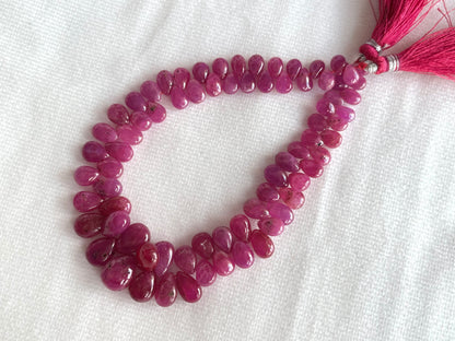 Ruby (Jhonson Mines) smooth pear beads