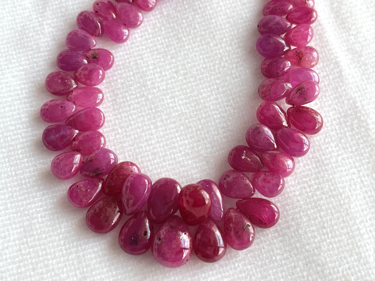 Ruby (Jhonson Mines) smooth pear beads