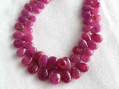 Ruby (Jhonson Mines) smooth pear beads