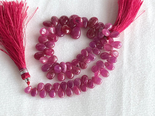 Ruby (Jhonson Mines) smooth pear beads