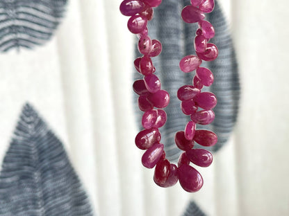 Ruby (Jhonson Mines) smooth pear beads