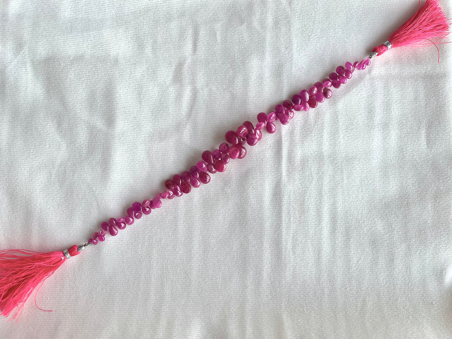 Ruby (Jhonson Mines) smooth pear beads