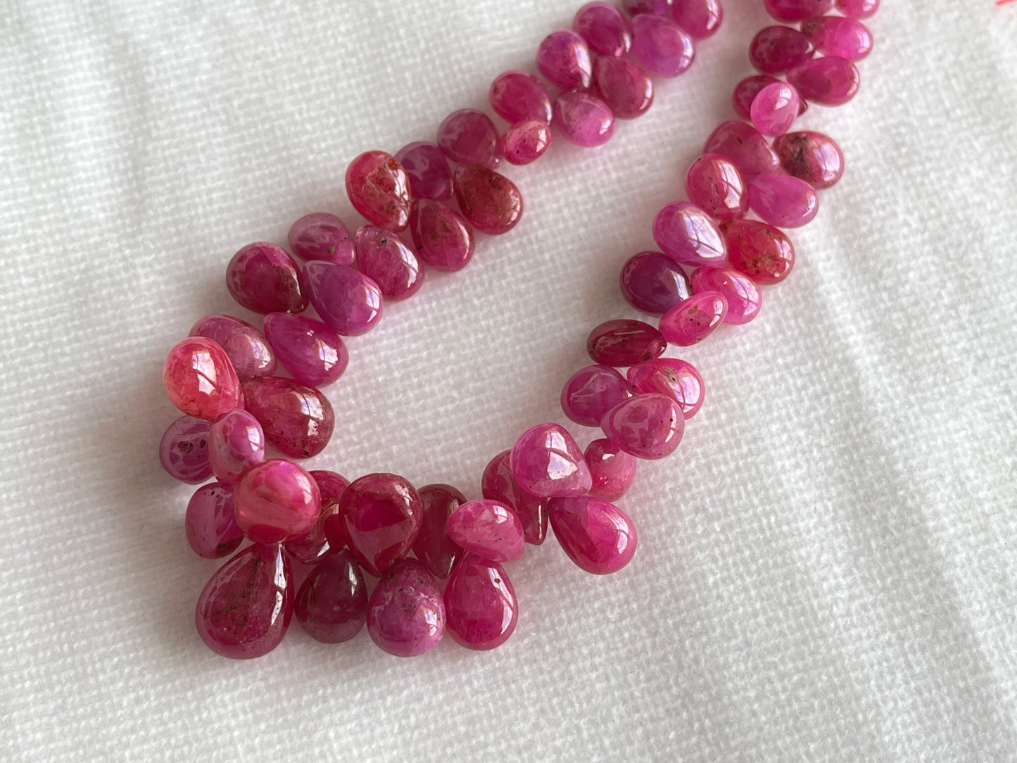 Ruby (Jhonson Mines) smooth pear beads
