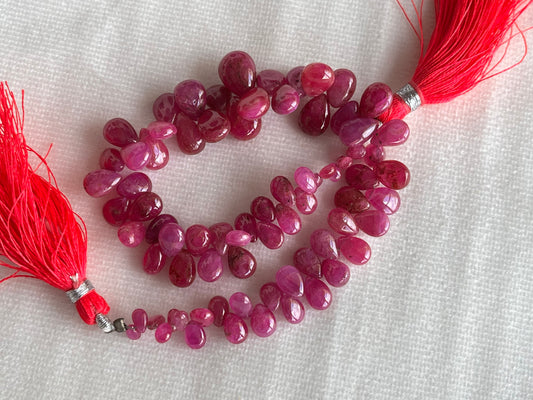 Ruby (Jhonson Mines) smooth pear beads