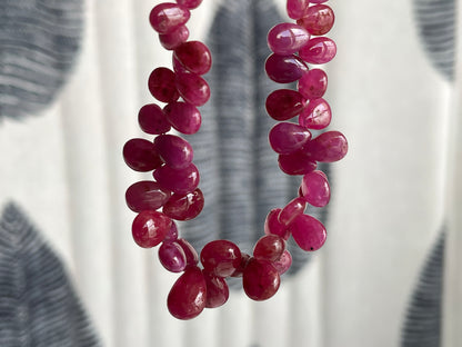 Ruby (Jhonson Mines) smooth pear beads