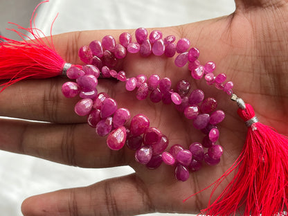 Ruby (Jhonson Mines) smooth pear beads