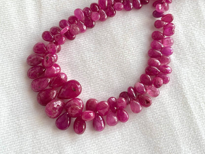 Ruby (Jhonson Mines) smooth pear beads