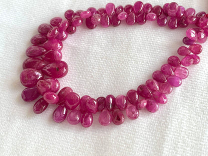 Ruby (Jhonson Mines) smooth pear beads