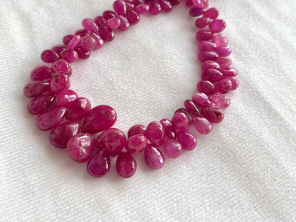 Ruby (Jhonson Mines) smooth pear beads