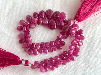 Ruby (Jhonson Mines) smooth pear beads