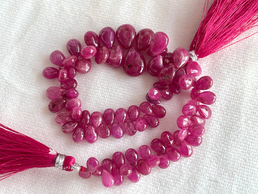 Ruby (Jhonson Mines) smooth pear beads