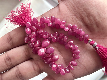 Ruby (Jhonson Mines) smooth pear beads