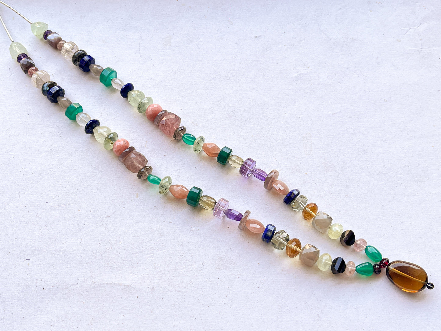Fusion of Mix Gemstones (All Natural) with various Shapes & Designs in Pair all in One Strand, Gemstone Necklace SET1-10