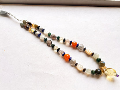 Mix Natural Gemstones Strand, Multi-Shape Gemstone Pair Necklace,SET 10-20