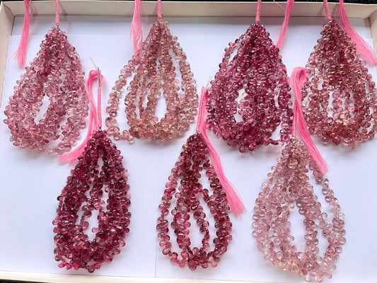 Beautiful! Pink Tourmaline faceted briolette beads