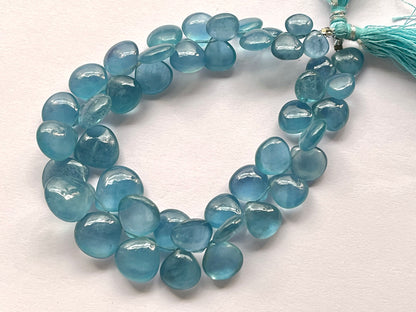 Aquamarine Smooth heart Shape Beads