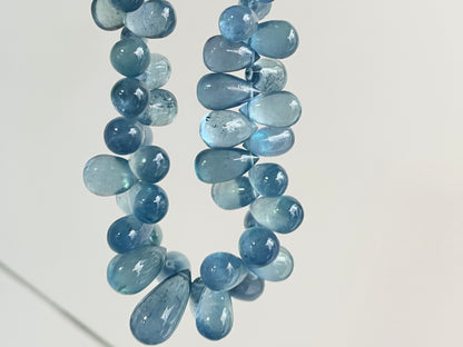 Aquamarine Smooth Teardrops Beads