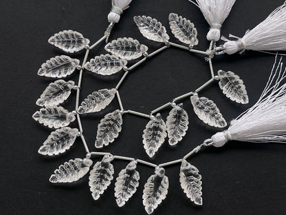 Crystal Leaf Carving Beads