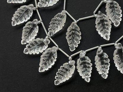 Crystal Leaf Carving Beads